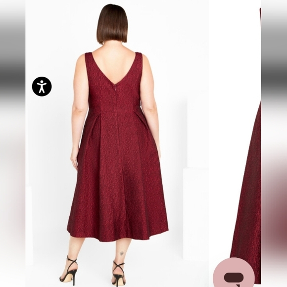 CITY CHIC Elegant Red Sleeveless Dress - Picture 5 of 5